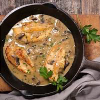 Poulet Gratiné Sauce Champignons